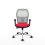 PIQUERAS Y CRESPO Silla de oficina Jorquera con mecanismo Sincro/Traslack Rojo y Blanco