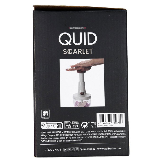 Quid Picadora Manual Scarlet Burdeos (12 Unidades) 12,5x29 cm Quid Picadora Manual Scarlet Burdeos (12 Unidades) 12,5x29 cm
