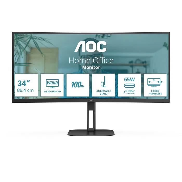 AOC CU34V5C/BK Monitor Curvo de 34 pulgadas WQHD AOC CU34V5C/BK Monitor Curvo de 34 pulgadas WQHD