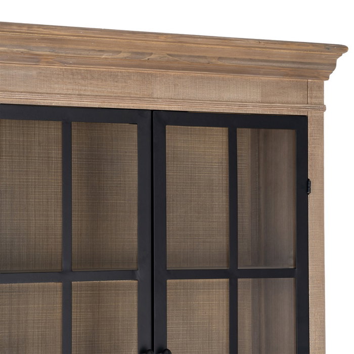 Vitrina Natural-Negro Madera de Pino 87 X 40 X 198 cm Vitrina Natural-Negro Madera de Pino 87 X 40 X 198 cm