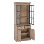 Vitrina Natural-Negro Madera de Pino 87 X 40 X 198 cm