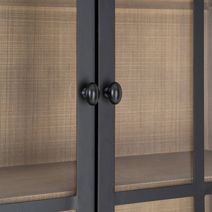 Vitrina Natural-Negro Madera de Pino 87 X 40 X 198 cm Vitrina Natural-Negro Madera de Pino 87 X 40 X 198 cm