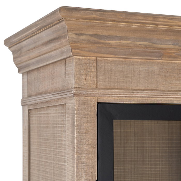 Vitrina Natural-Negro Madera de Pino 87 X 40 X 198 cm Vitrina Natural-Negro Madera de Pino 87 X 40 X 198 cm