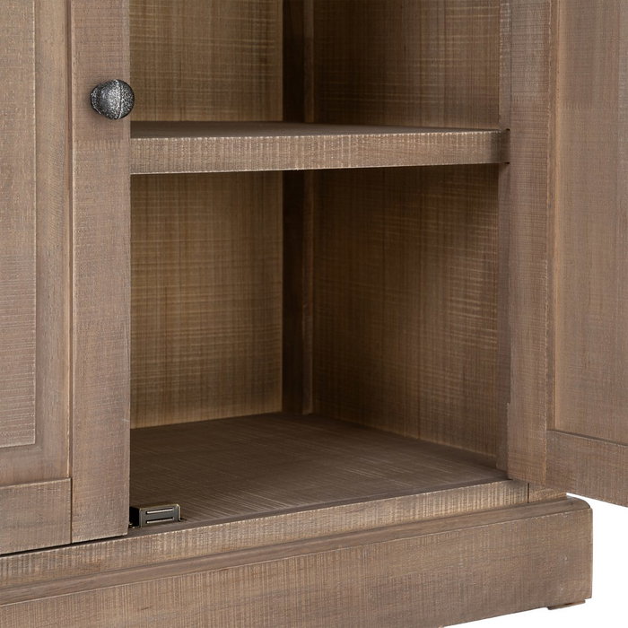 Vitrina Natural-Negro Madera de Pino 87 X 40 X 198 cm Vitrina Natural-Negro Madera de Pino 87 X 40 X 198 cm