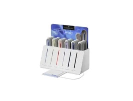 FABER-CASTELL Bolígrafos Avori XB en expositor de 18 unidades colores surtidos