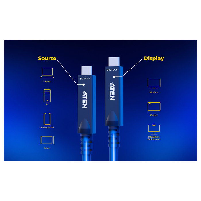 ATEN UE3410F Cable USB-C Activo Óptico Ultra HD 10 m