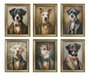 DKD Home Decor Cuadros Lienzo PS 30x2,2x40 Perro Surtido de 6