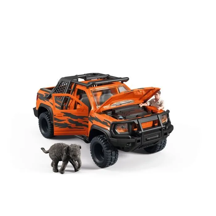 Schleich Wild Life 42720 Figura de Animales Aventura en la Selva 4x4