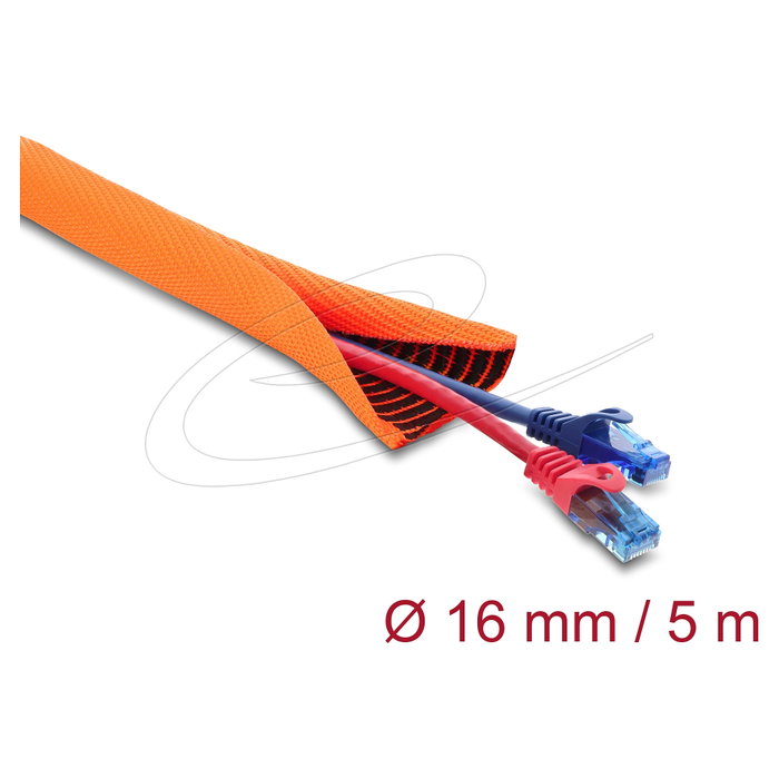 DeLOCK Funda protectora de cables doble capa 5m x 16mm Naranja DeLOCK Funda protectora de cables doble capa 5m x 16mm Naranja
