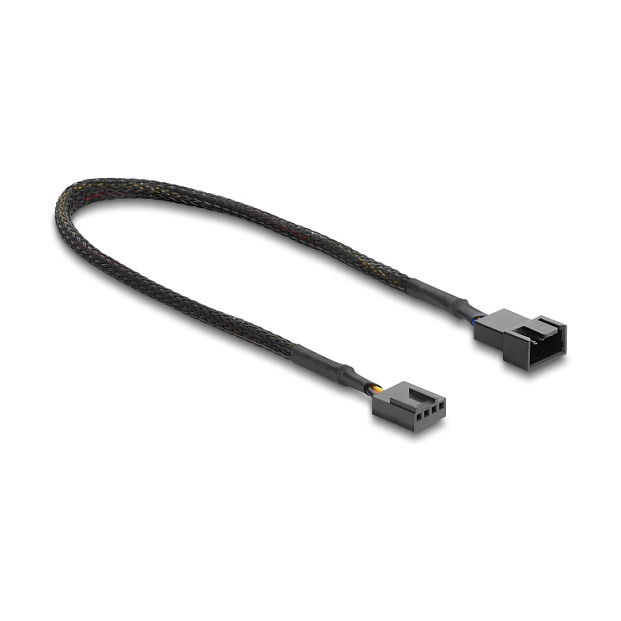 DeLOCK Cable de extensión de ventilador PWM 4 pin macho a hembra 30 cm negro