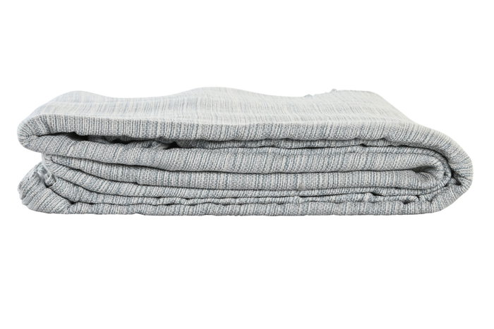 DKD Home Decor Plaid Basicos Azul Blanco 260 x 230 cm (2 Unidades) Algodón Reciclado Poliéster Reciclado