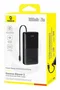 Baseus Bipow 2 Power Bank 10000 mAh Negro, Batería Externa con Carga Rápida Power Delivery 20W, Pantalla, 3 Puertos, Polímero de Litio