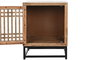 DKD Home Decor Mesita de Noche Oriental Japon India 40 x 65 x 50 cm Mango Cristal Listones