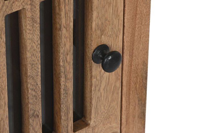 DKD Home Decor Mesita de Noche Oriental Japon India 40 x 65 x 50 cm Mango Cristal Listones