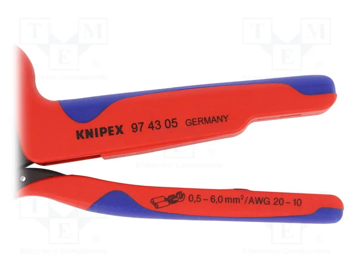 KNIPEX Crimpadora para terminales de cable y conectores sin aislar 4,8 mm y 6,3 mm KNIPEX Crimpadora para terminales de cable y conectores sin aislar 4,8 mm y 6,3 mm