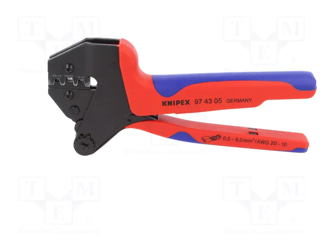 KNIPEX Crimpadora para terminales de cable y conectores sin aislar 4,8 mm y 6,3 mm KNIPEX Crimpadora para terminales de cable y conectores sin aislar 4,8 mm y 6,3 mm