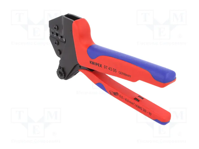 KNIPEX Crimpadora para terminales de cable y conectores sin aislar 4,8 mm y 6,3 mm KNIPEX Crimpadora para terminales de cable y conectores sin aislar 4,8 mm y 6,3 mm
