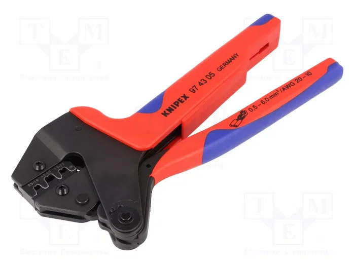 KNIPEX Crimpadora para terminales de cable y conectores sin aislar 4,8 mm y 6,3 mm KNIPEX Crimpadora para terminales de cable y conectores sin aislar 4,8 mm y 6,3 mm