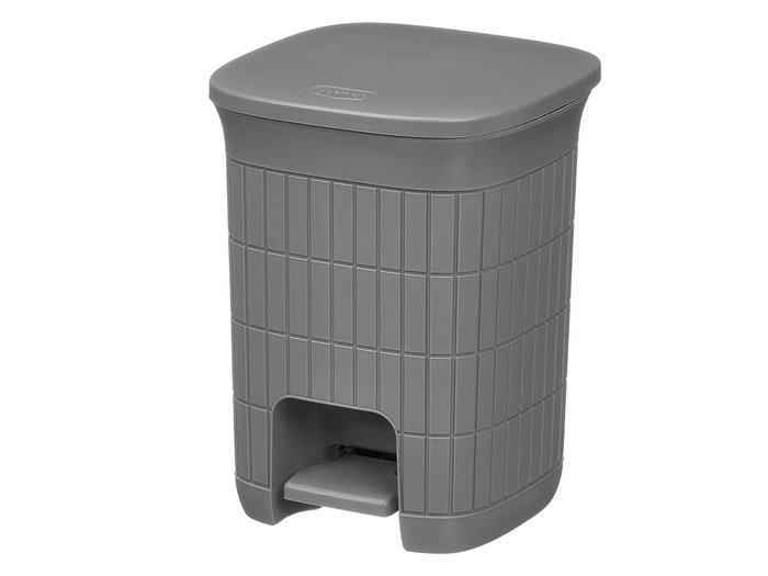 Stefanplast Papelera Domus Pequeña 6 Litros con Pedal y Cubo Extraíble, Color Gris Azulado, Dimensiones 20.5x27x20.5 cm (Set de 6)