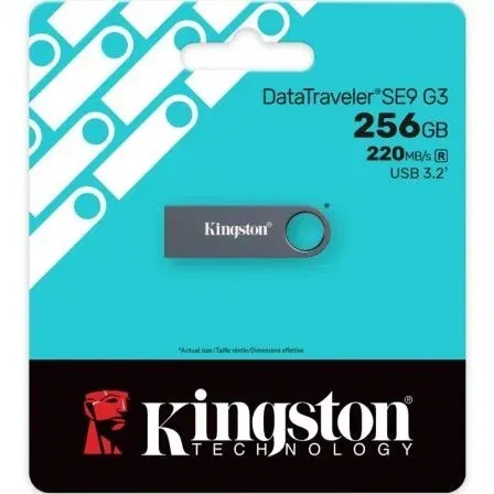 Kingston DataTraveler SE9 G3 Pendrive 256GB USB 3.2 Gen 1, Velocidad 220MB/s Lectura, Carcasa Metálica