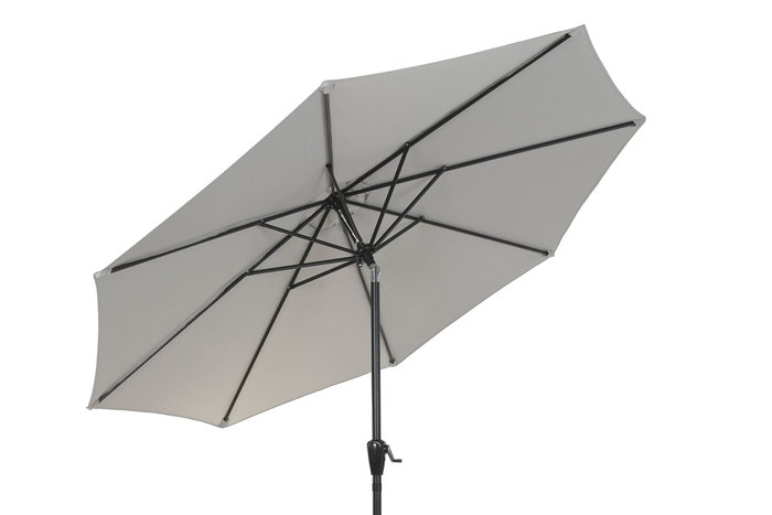 DKD Home Decor Parasol para Terraza y Jardín Gris 265x265x250 cm Reclinable UV 50+ con Mástil 38mm DKD Home Decor Parasol para Terraza y Jardín Gris 265x265x250 cm Reclinable UV 50+ con Mástil 38mm