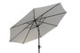 DKD Home Decor Parasol para Terraza y Jardín Gris 265x265x250 cm Reclinable UV 50+ con Mástil 38mm