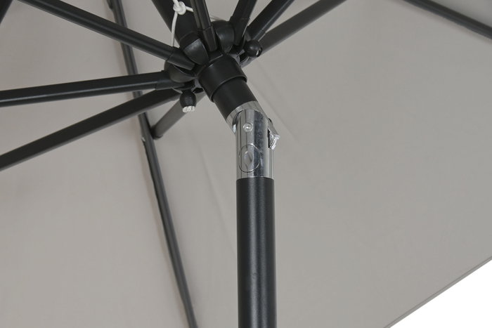 DKD Home Decor Parasol para Terraza y Jardín Gris 265x265x250 cm Reclinable UV 50+ con Mástil 38mm DKD Home Decor Parasol para Terraza y Jardín Gris 265x265x250 cm Reclinable UV 50+ con Mástil 38mm