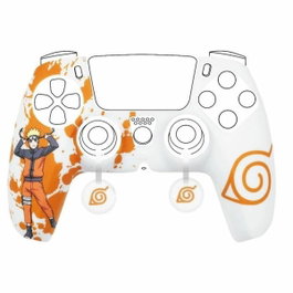 Konix Funda protectora para mando DualSense de PS5, silicona, diseño de Konoha y Naruto, blanco