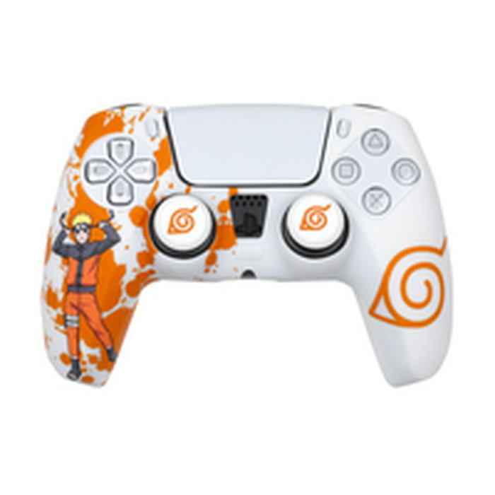 Konix Funda protectora para mando DualSense de PS5, silicona, diseño de Konoha y Naruto, blanco