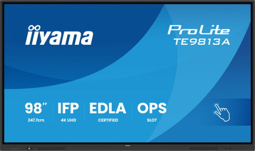 iiyama ProLite TE9813A-B1AG Pantalla Táctil 98 Pulgadas IPS 4K UHD Infrarrojo 40 Puntos Táctiles iiyama ProLite TE9813A-B1AG Pantalla Táctil 98 Pulgadas IPS 4K UHD Infrarrojo 40 Puntos Táctiles