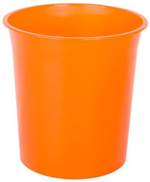 Papelera Plastico Cerrada 16 Litros Traslucido Naranja