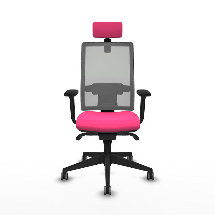 PIQUERAS Y CRESPO Silla de oficina Horna Rosa y Gris con mecanismo Sincro PIQUERAS Y CRESPO Silla de oficina Horna Rosa y Gris con mecanismo Sincro