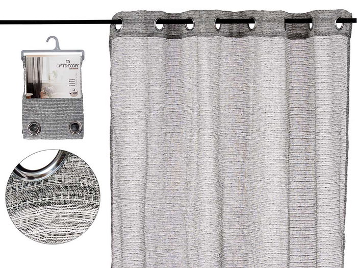 Giftdecor Cortina Visillo Gris Oscuro 140x260 cm (Set de 6) Giftdecor Cortina Visillo Gris Oscuro 140x260 cm (Set de 6)