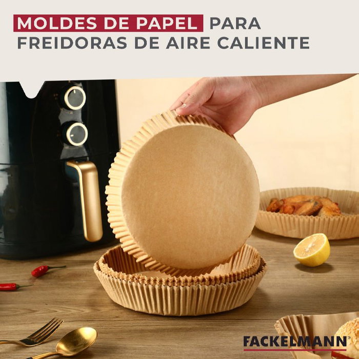 FACKELMANN Bandeja de papel para airfryer redondo - 50uds