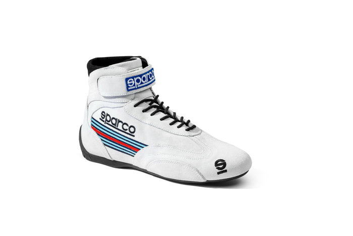 Sparco Zapatillas Motorsport Blancas Martini Talla 45 para Calle y Eventos, Referencia S00128745MRBI