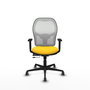PIQUERAS Y CRESPO Silla de oficina Jorquera con mecanismo Sincro/Traslack, Amarillo y Blanco