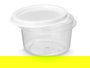 Leknes Set 10 Botes Redondo Tapa 50ml Plástico PP Blanco Transparente 18x23x6.5 cm (Set de 24)