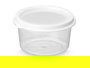 Leknes Set 10 Botes Redondo Tapa 50ml Plástico PP Blanco Transparente 18x23x6.5 cm (Set de 24)