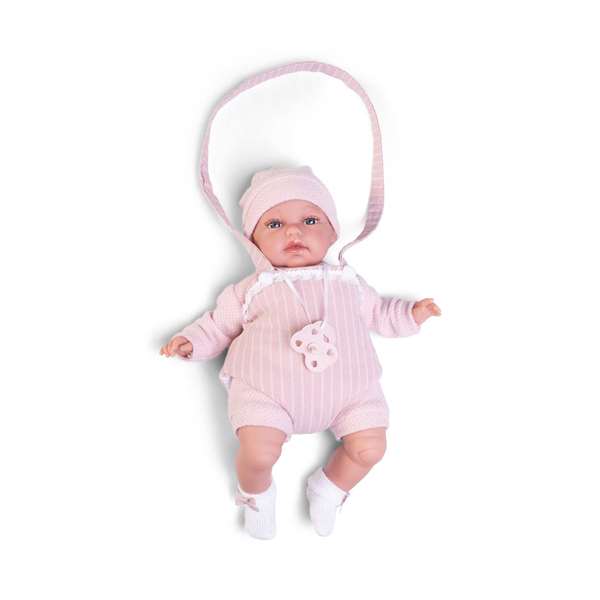 Muñeca de Bebé Antonio Juan Baby Toneta Palabritas con Portabebé, Emite Sonidos, 10 Idiomas, 34 cm