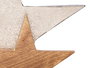 Giftdecor Soporte Decoración Triple Estrella Plateado Metal y Madera 31x28x6 cm (Set de 6)