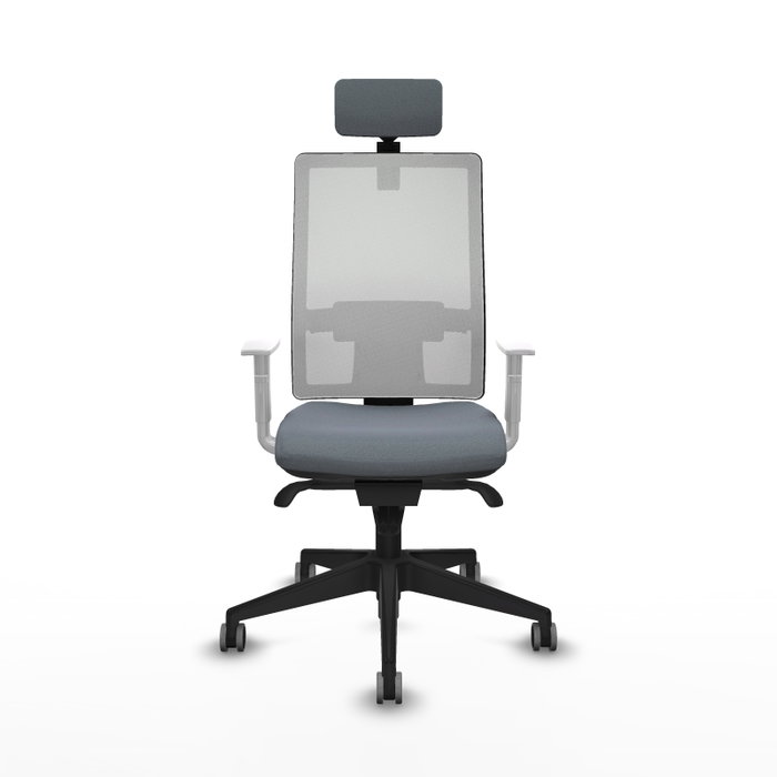 PIQUERAS Y CRESPO Silla de oficina Horna Gris y Blanco con Mecanismo Sincro