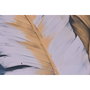 DKD Home Decor Cuadro de Plumas en Azul y Dorado, Pack de 2 unidades