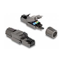 DeLOCK Conector RJ45 macho Cat.8.1 STP sin herramientas Negro