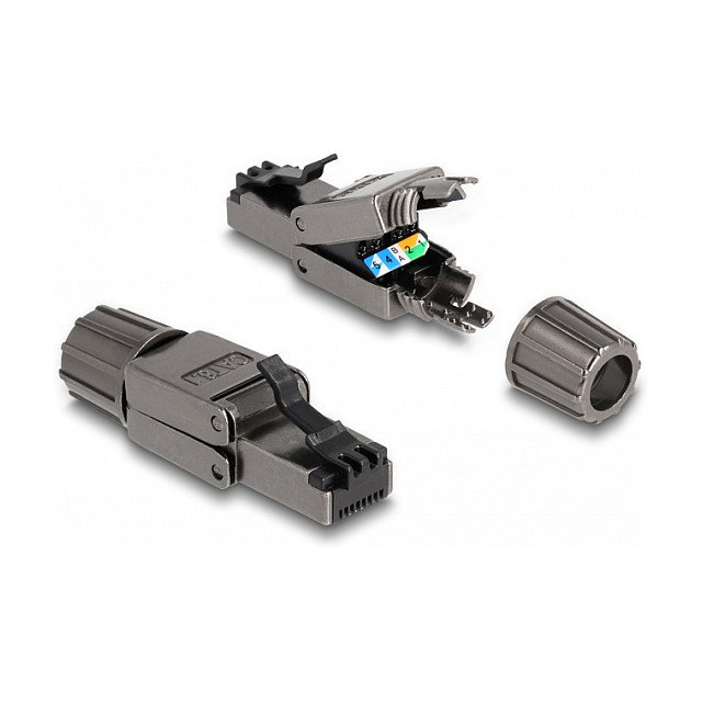 DeLOCK Conector RJ45 macho Cat.8.1 STP sin herramientas Negro DeLOCK Conector RJ45 macho Cat.8.1 STP sin herramientas Negro