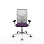 PIQUERAS Y CRESPO Silla de oficina Motilla con mecanismo Sincro, Morado y Blanco