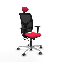 PIQUERAS Y CRESPO Silla de oficina Motilla con mecanismo Sincro/Traslack, Rojo y Negro