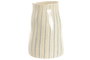 DKD Home Decor Jarrón de Gres con Rayas Crudo y Azul
