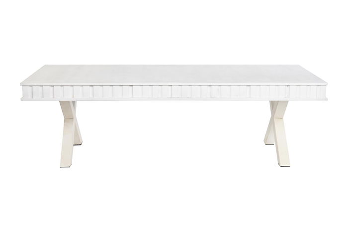 DKD Home Decor Mesa Centro Moderno Blanco 140 x 70 x 42 cm