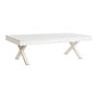 DKD Home Decor Mesa de Centro de Mango y Metal Blanco 140x70x42 cm