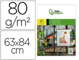 Liderpapel Bloc Congreso Liso para Pizarra, Papel 80 g/m², 630 x 840 mm (63 x 84 cm), 50 Hojas